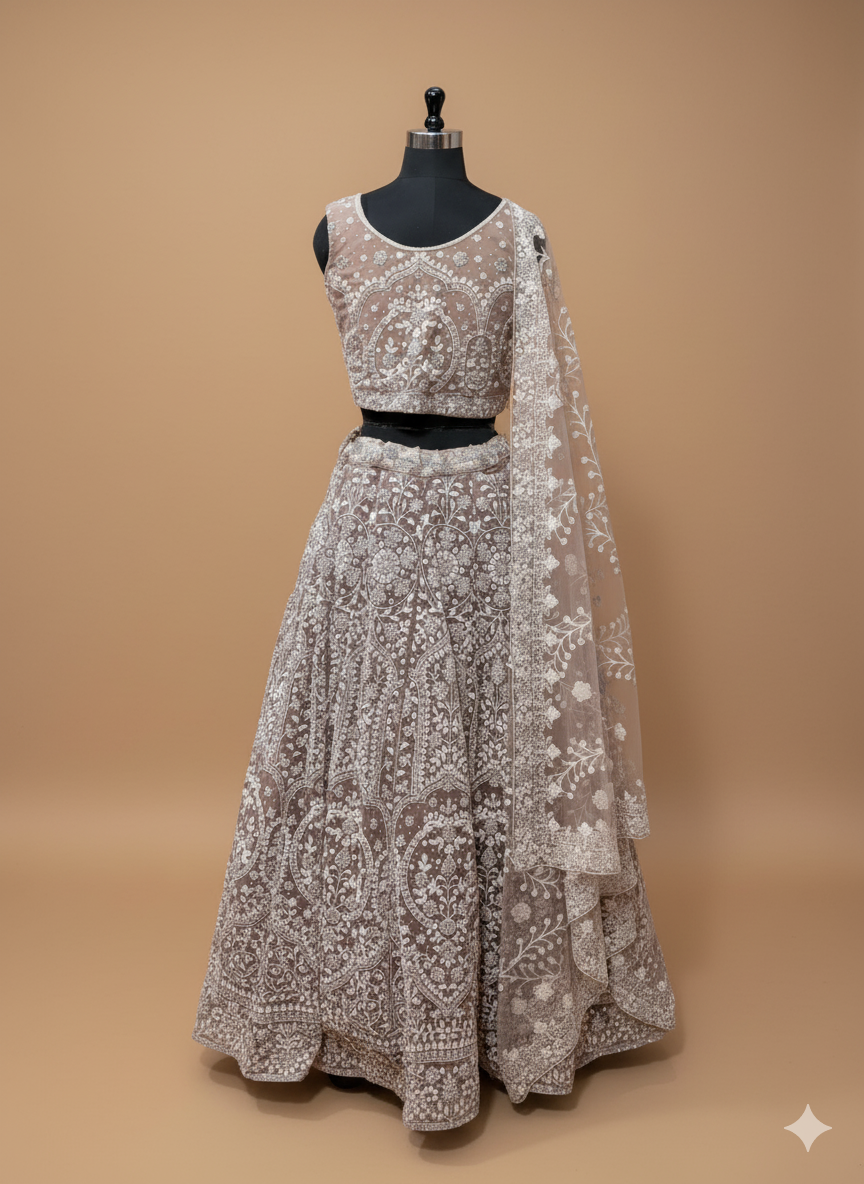 Masleen Lehenga Set with Embellishment