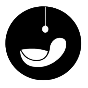 Black phone icon on a white background